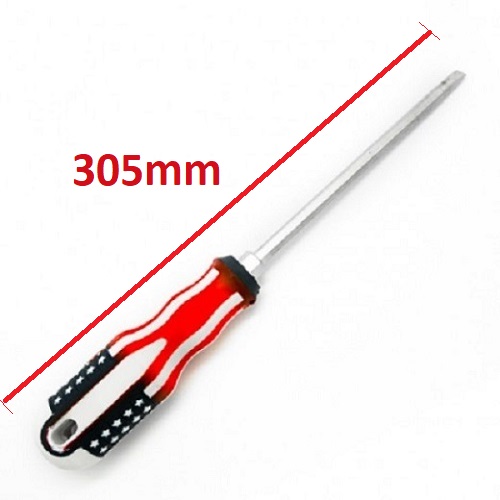 Tua Vít Thép trắng - Cán cờ Mỹ 2 Đầu Dẹp Và Bake Kích Thước 6x300mm