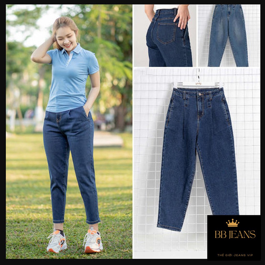 [HCM]Quần Jean Baggy Nữ Bb Jeans Lưng Cao Co Giãn Tốt Tôn Dáng Đẹp Bb09