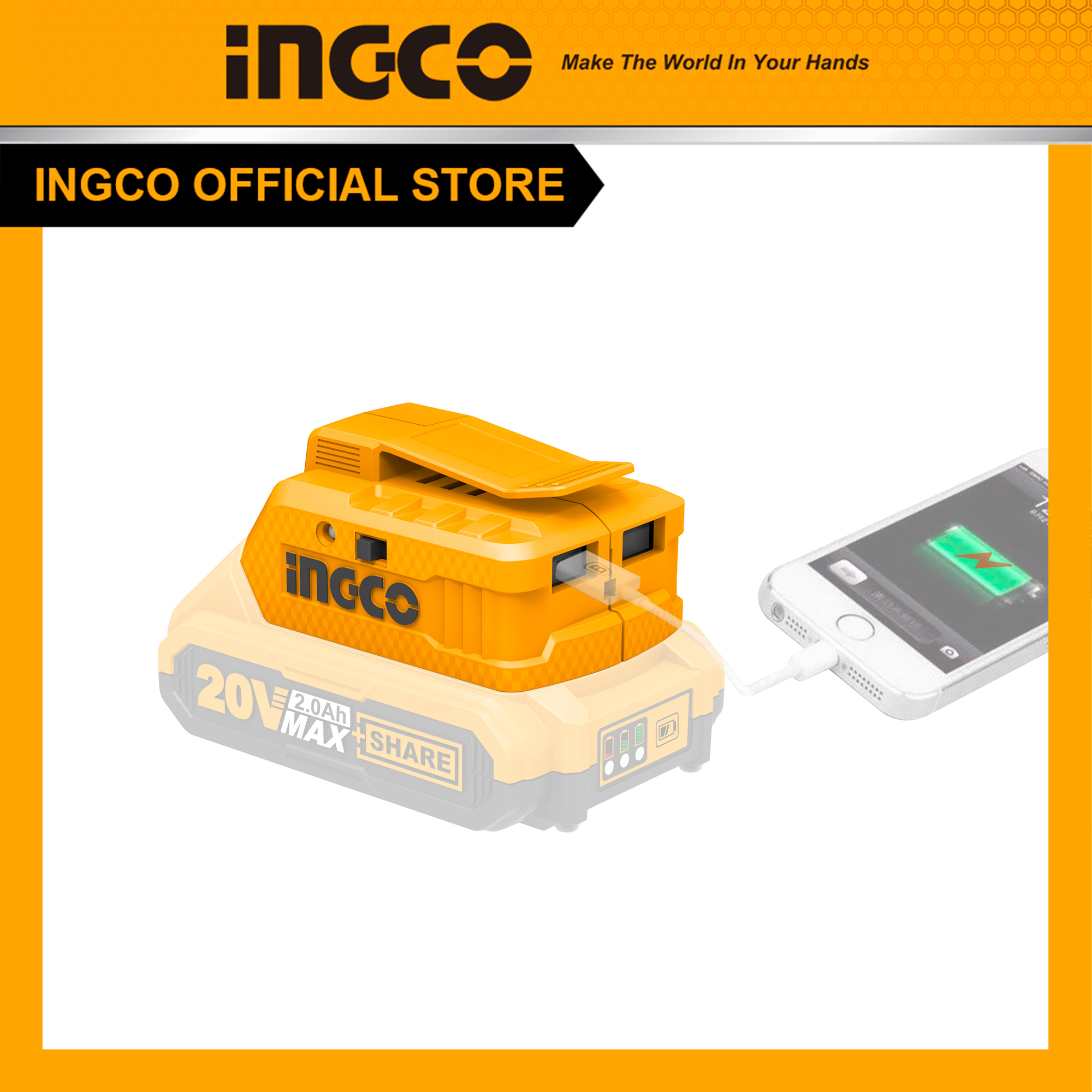 Thiết bị sạc cổng USB 20V INGCO CUCLI2001 (Không bao gồm pin và bộ sạc)