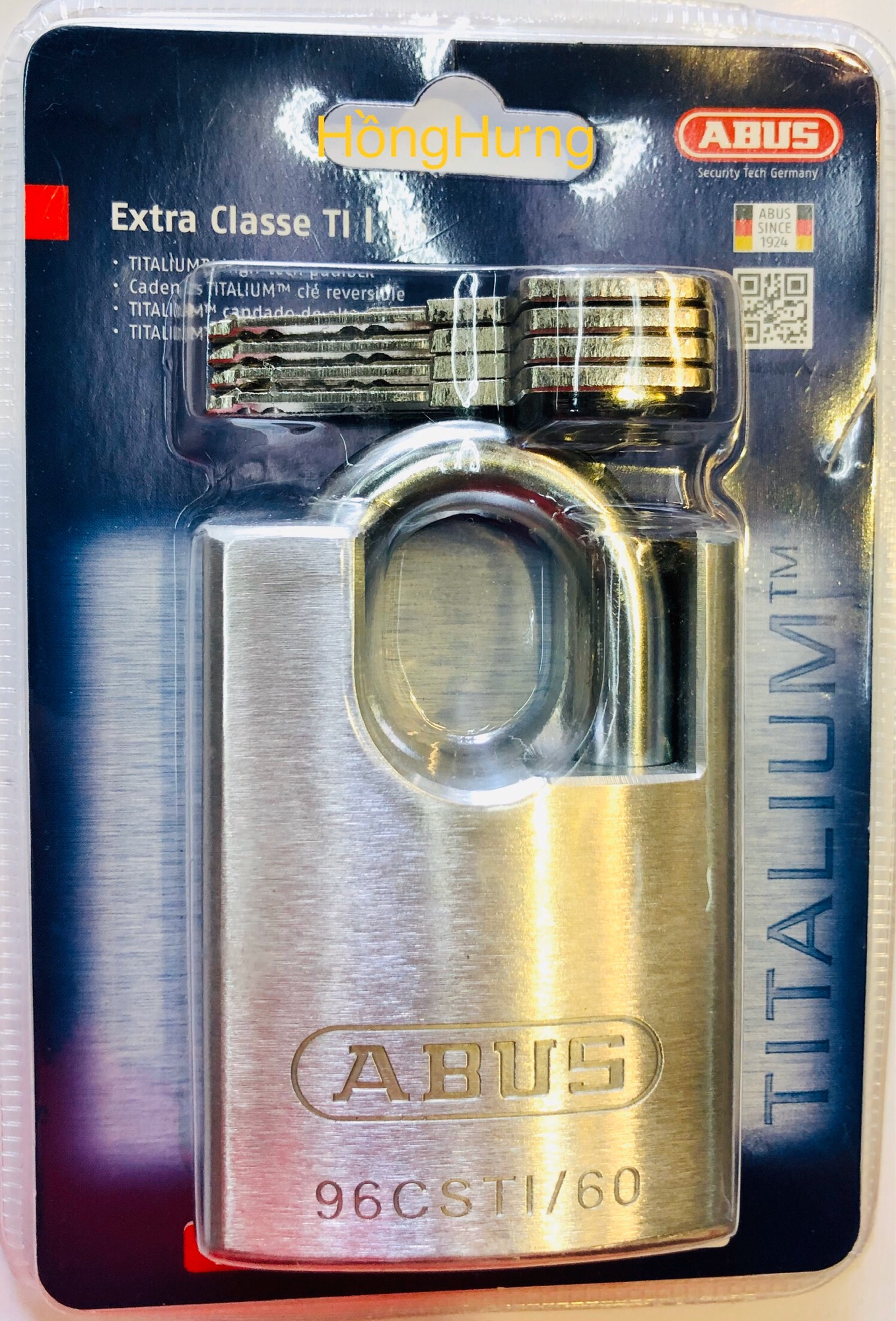 [HCM]ABUS 96CSTI/60 KHOÁ ABUS CHỐNG CẮT TITALIUM 96CSTI/60MM_4 CHÌA VI TÍNH CAO CẤP