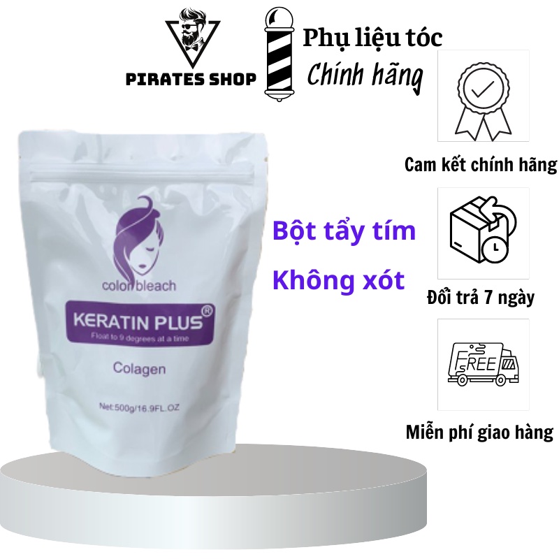 Bột tẩy tóc keratin nâng nền keratin bịch 500g bột tẩy tím bột dẻo mịn không sủi bột