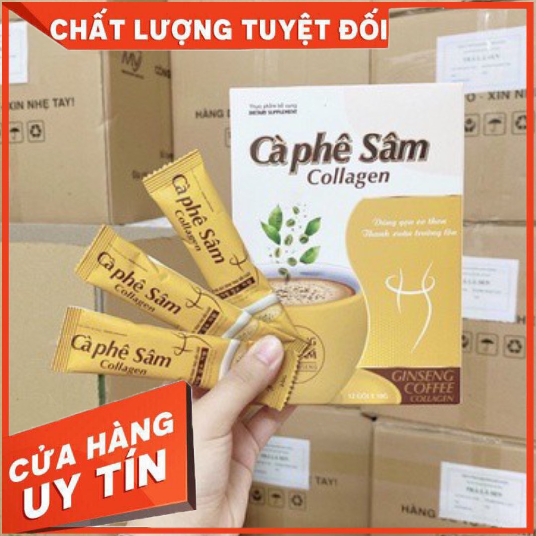 Hộp 12 gói cà phê sâm collagen đẹp da , giữ dáng , hỗ trợ giảm cân hiệu quả