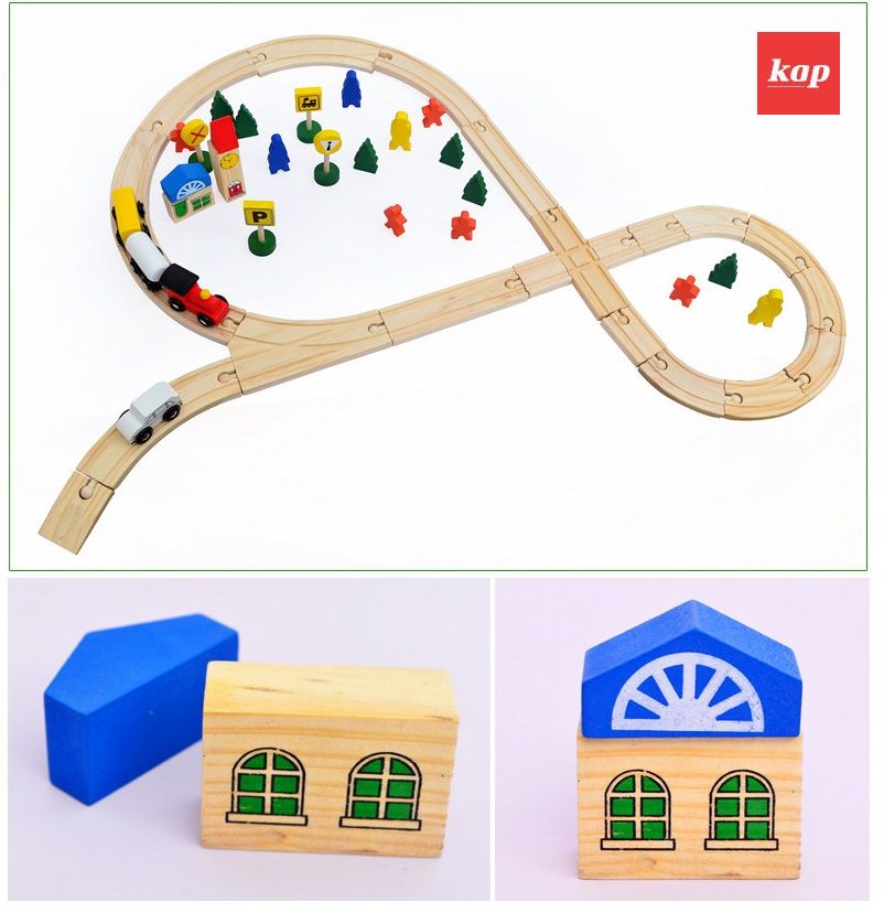 8 Glyph Track, Wooden train tracks 48pcs