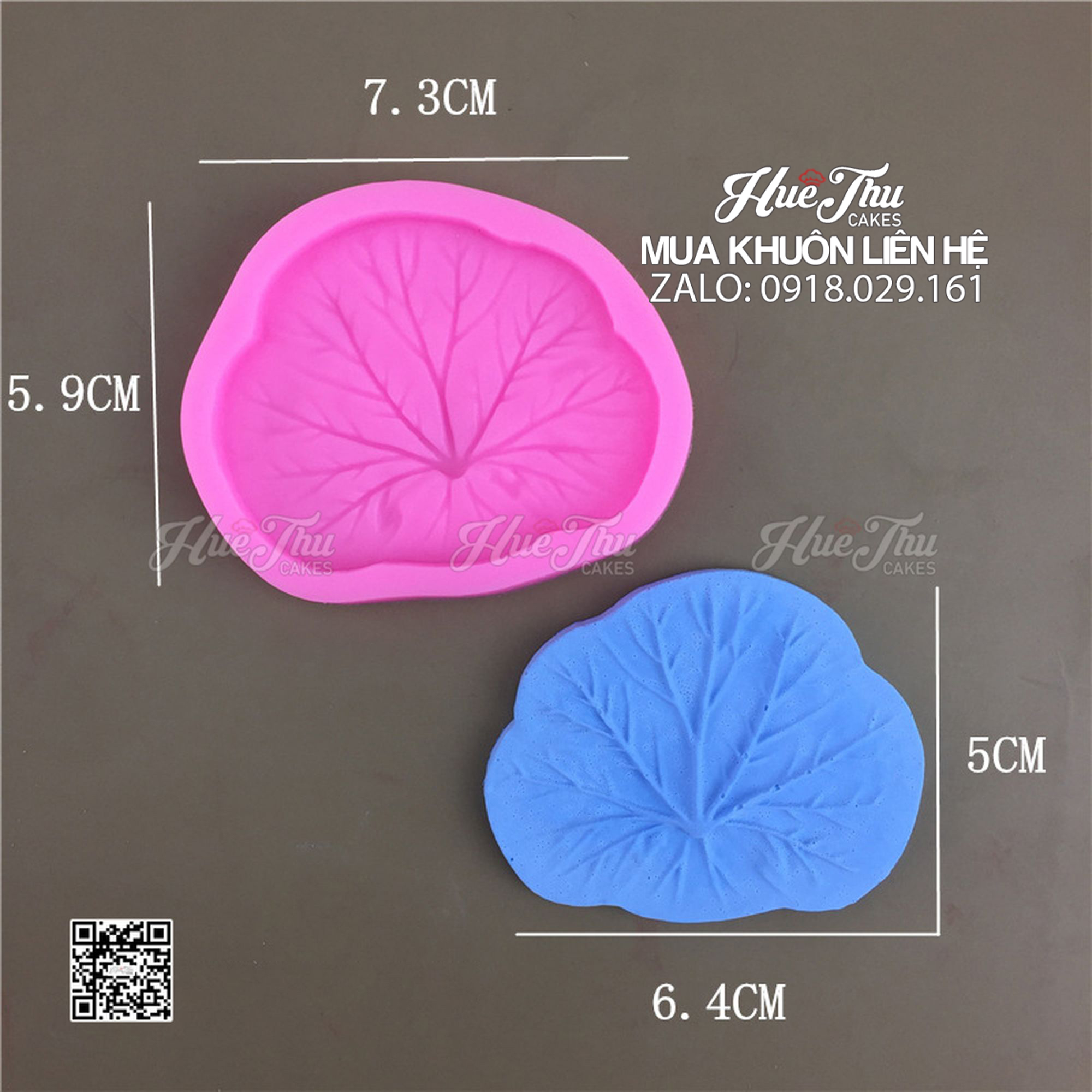 Khuôn silicon lá Sen 5/6/7/9cm làm bánh rau câu 3D 4D nhấn xôi