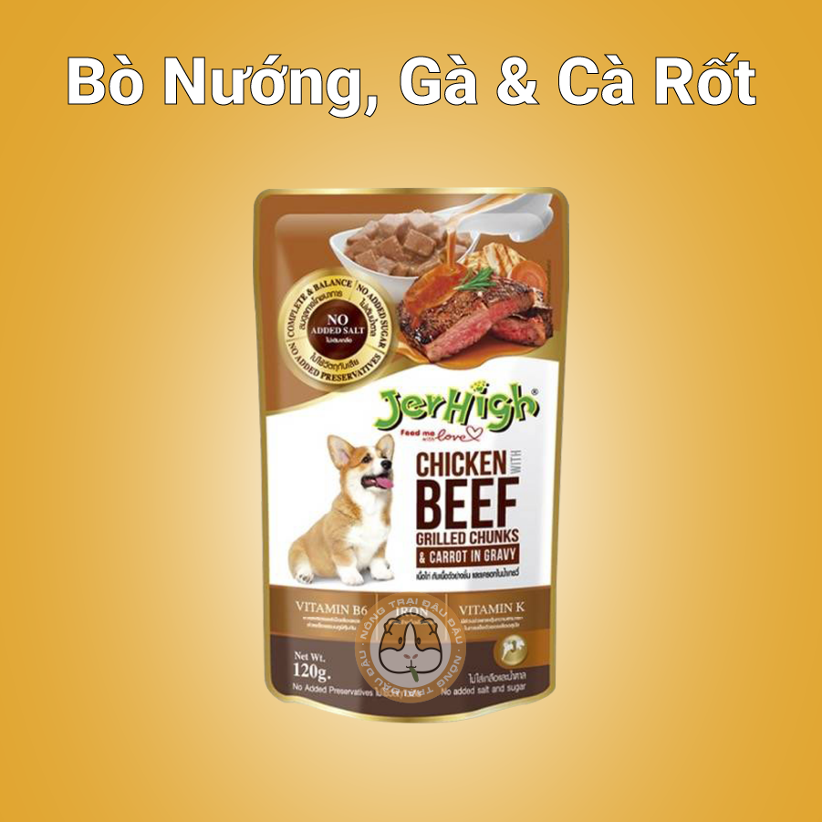 Pate Cho Chó JerHigh Sốt Thịt Cao Cấp 120g