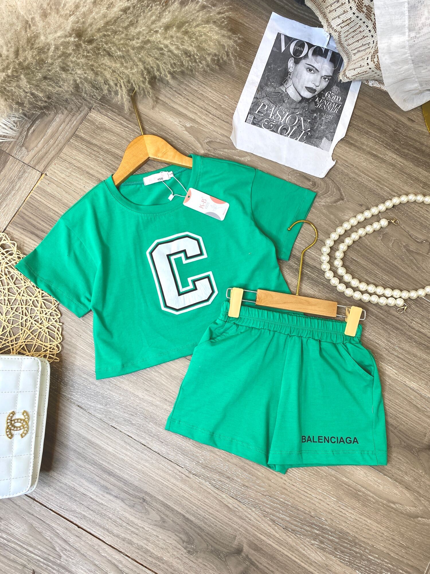 Bộ crop chữ C bé gái {12-40kg}