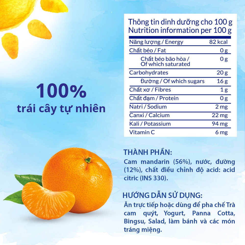 [VOUCHER GIẢM 25%]THÙNG CAM MANDARIN DOLE 12 X 425G
