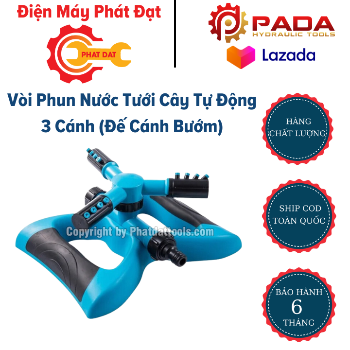 Vòi Phun Nước Tưới Cây Tự Động 3 Cánh (Đế Cánh Bướm)