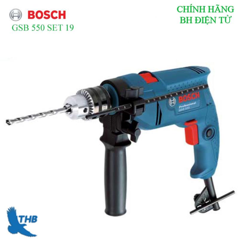 Bộ máy khoan động lực Bosch GSB 550 set 19 món phụ kiện