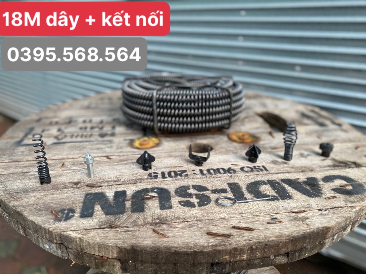 18M dây thông cống + 6 đầu thông+Kết nối ( chuyên để thông tắc bồn cầu , bồn rửa chén , bồn rủa mặt )