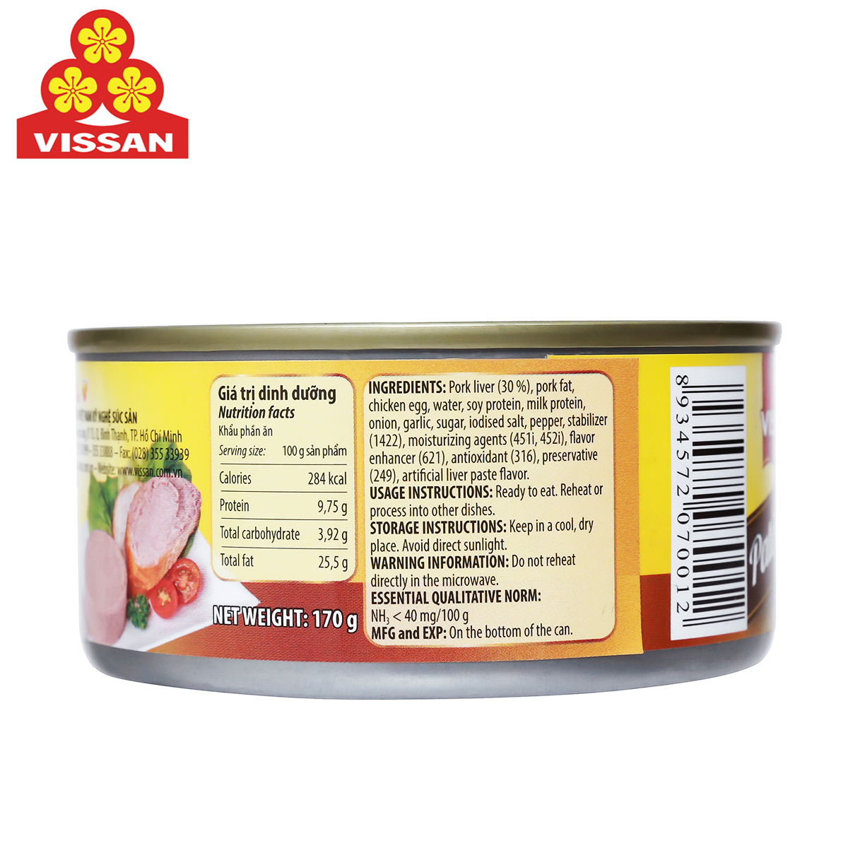 PATE GAN HEO PORK LIVER PASTE VISSAN 170 GRAM