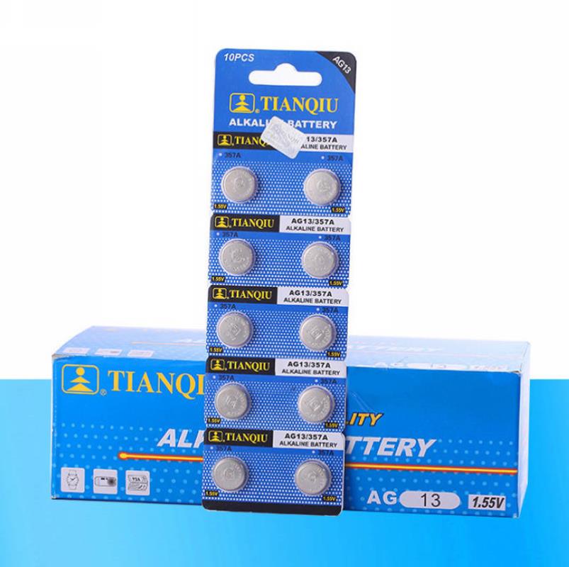 Combo of 5 Alkaline Ag13 Batteries (Lr44 / A76 / Sr44 / Ca18) Tianqui. Watch and Electronic Device Batteries