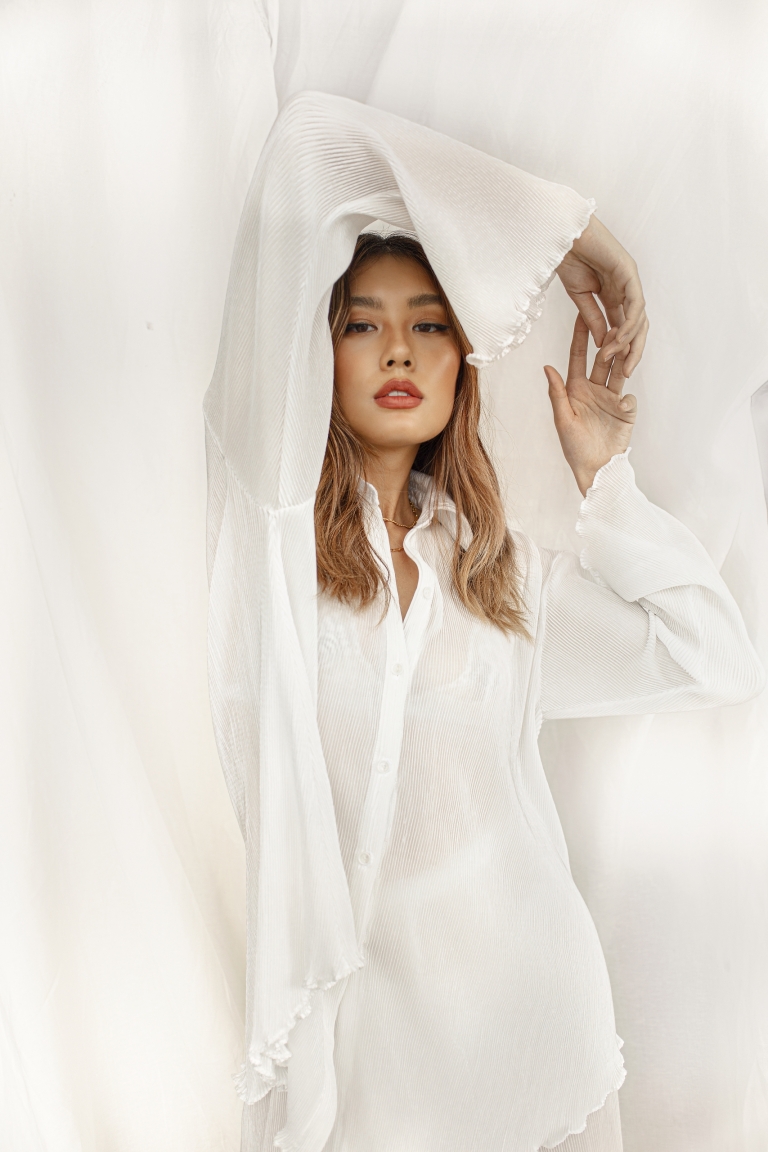 DAPHALE - Áo Sơ Mi Tay Dài Dập Ly Harper
