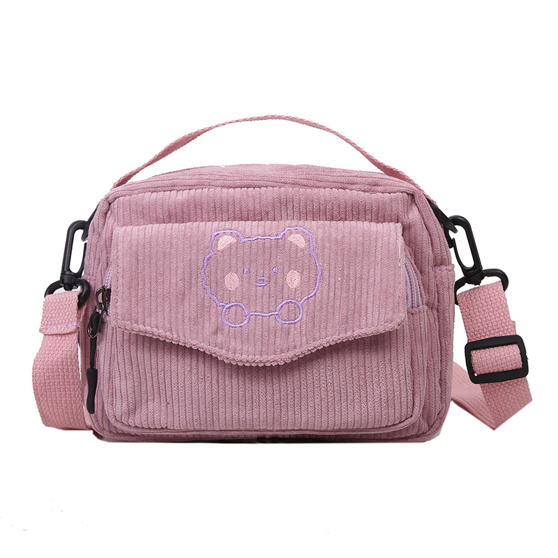 【🔥 Hot 】 Bei Bao Bao Dễ thương Girl Canvas Bag Phiên bản Hàn Quốc ins Nissan Tie Harajuku Canvas Slant Bag Túi nữ sinh một vai