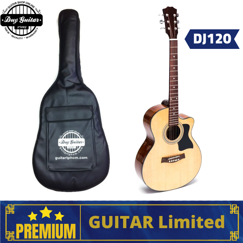 Đàn guitar acoustic solid chất lượng DJ120 Duy Guitar Store dòng đàn ghitar đệm hát âm thanh tốt gỗ solid chọn lọc