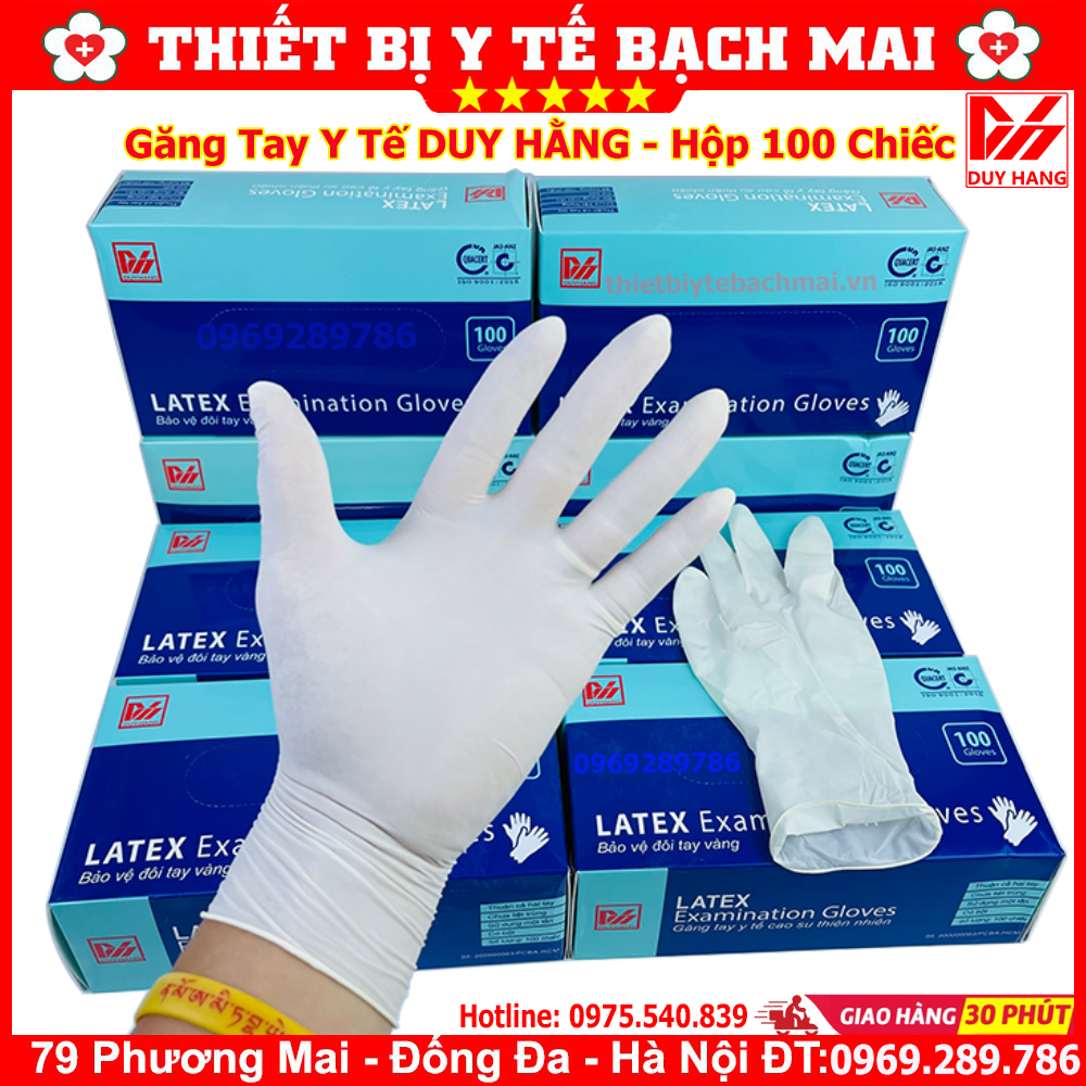 Găng Tay Y Tế Duy Hằng Có Bột Hộp 100 Chiếc