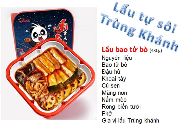 Lẩu tự sôi ( lẩu ăn liền ) -  Bao tử bò
