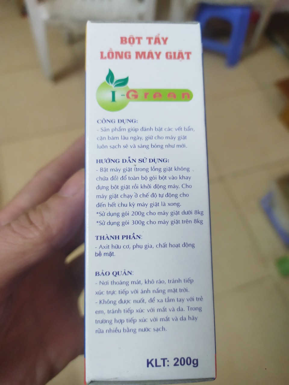 Bột Tẩy Lồng Máy Giặt Igreen Hộp 200g