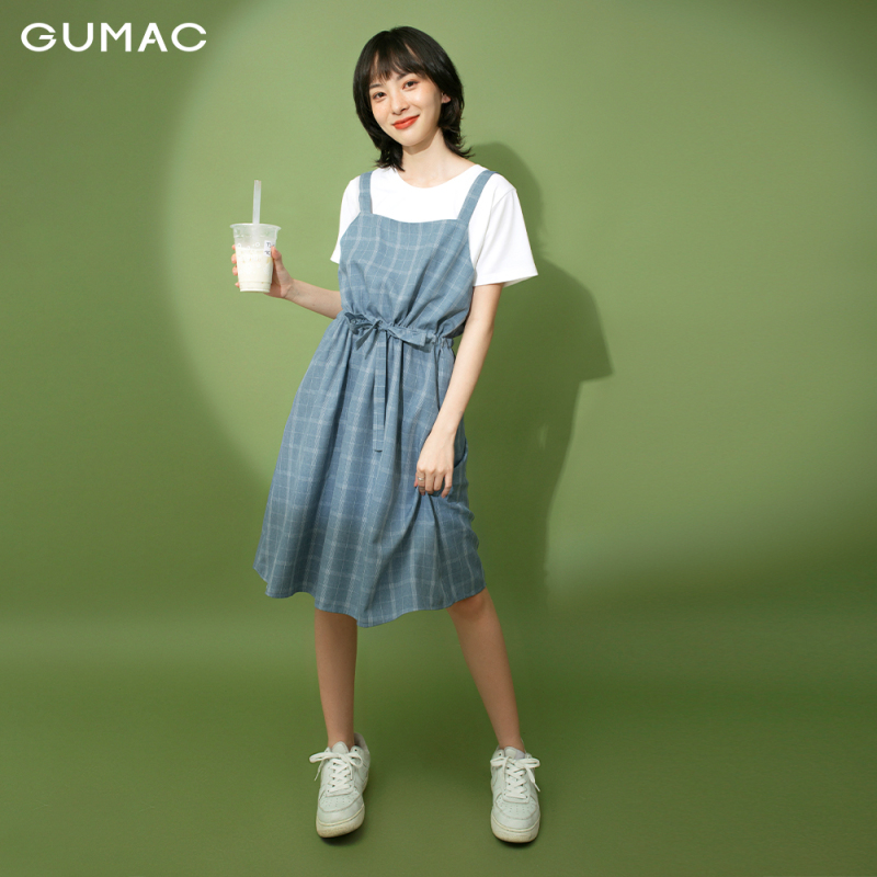 Nơi bán Đầm váy GUMAC thiết kế yếm dây rút DB1124