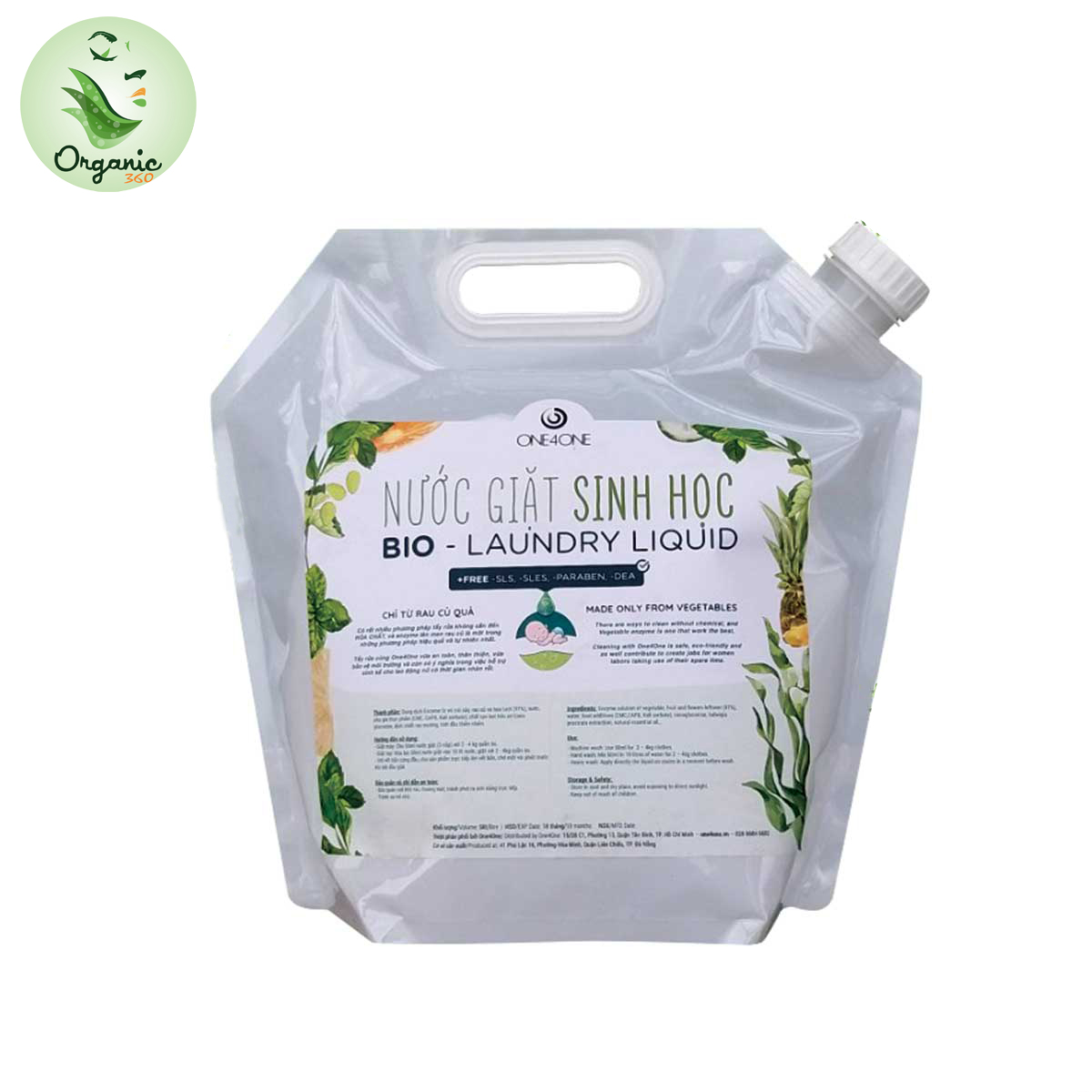 Nước giặt sinh học one4one chai 1l túi 4.9l