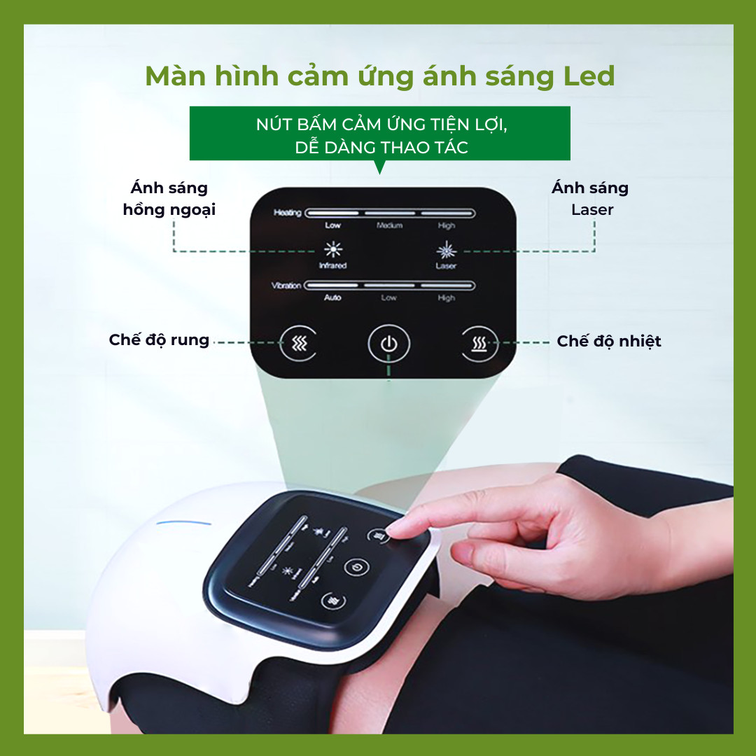 Máy mát xa đầu gối cầm tay đa năng massage hồng ngoại - tặng máy massage bàn chân