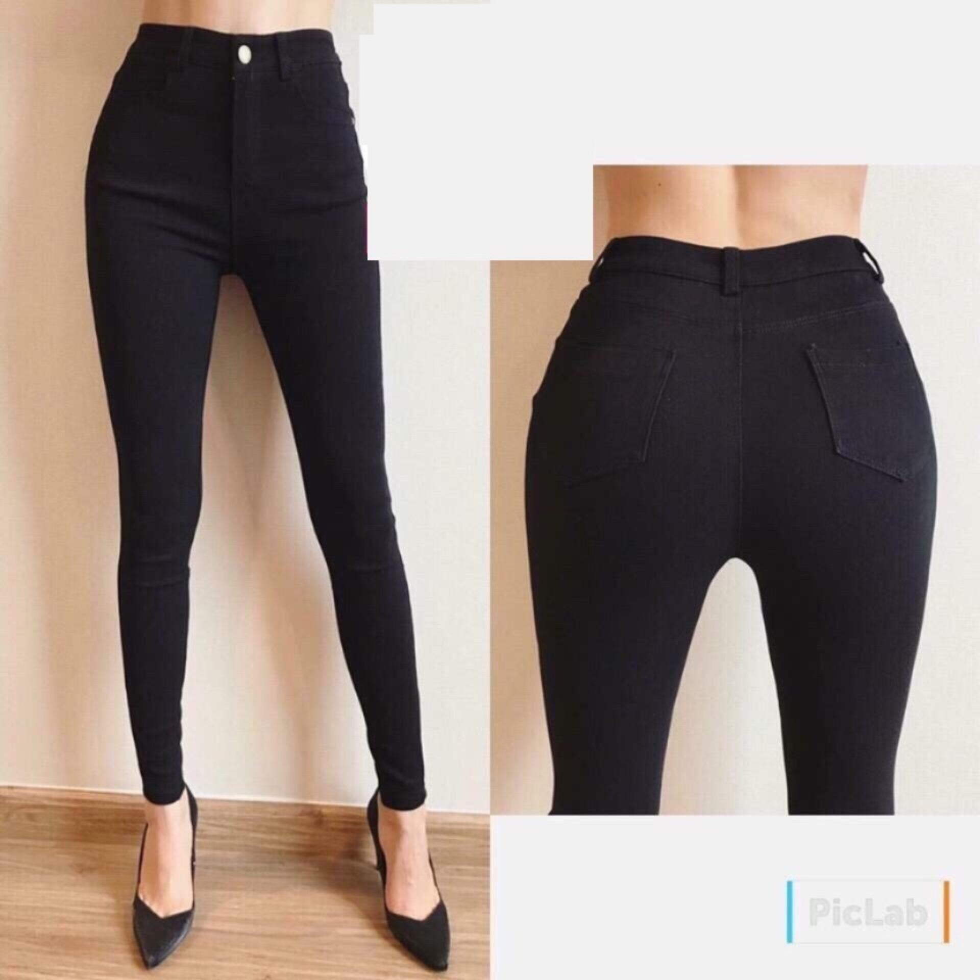 [HCM]QUẦN JEAN NỮ LƯNG CAO CHẤT LIỆU ĐẸP CO GIÃN ĐEN TRƠN ĐT01 TỔNG KHO JEAN TOÀN QUỐC - CÓ SIZE ĐẠI 70KG