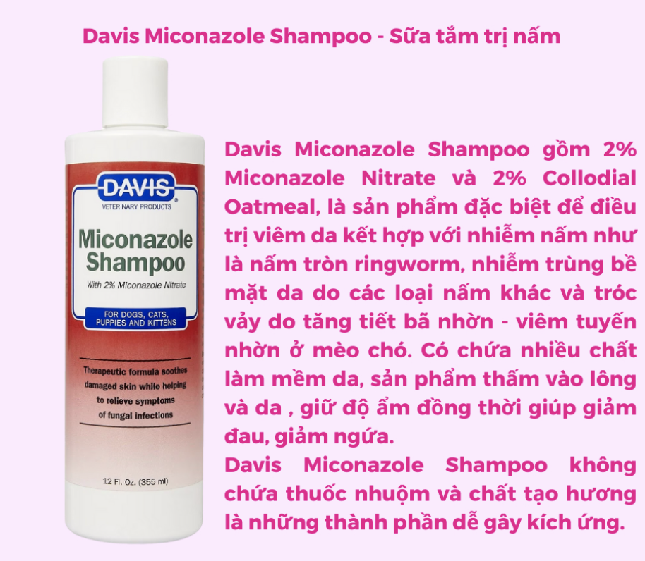 Sữa tắm Davis các loại cho chó mèo 355ml