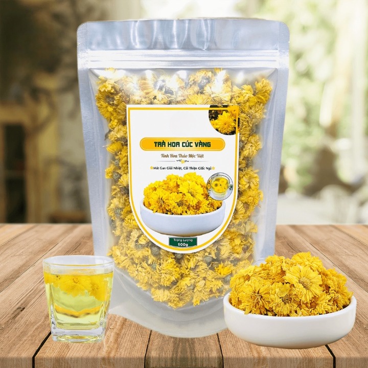 [ lᴏại 1 ] Trà hoa cúc vàng gói 100g (tặng 2 gói trà dưỡng nhan quý phi khi mua 100g)