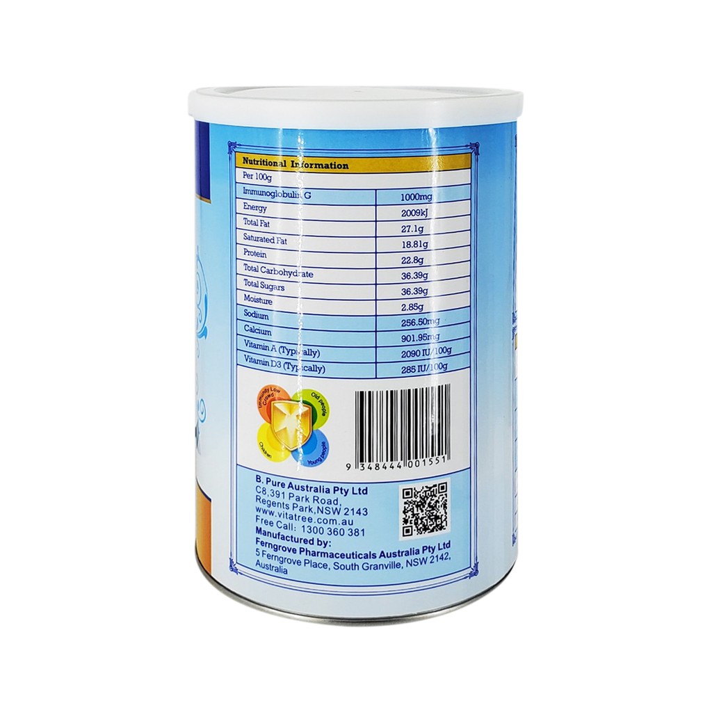Sữa non Colostrum Milk powder, lon thiếc 400g