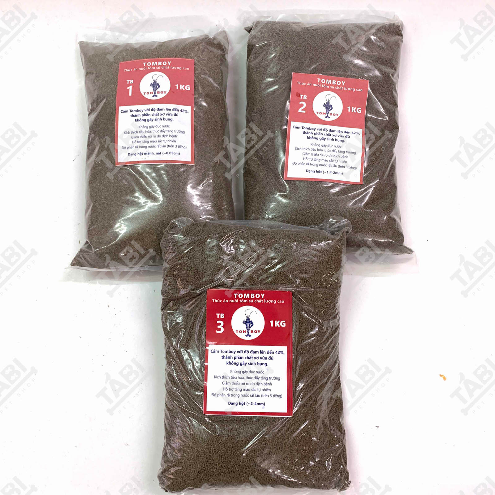 1KG Cám TOMBOY TB2 Dạng Chìm - Thức Ăn Cao Cấp Cho Cá Tôm