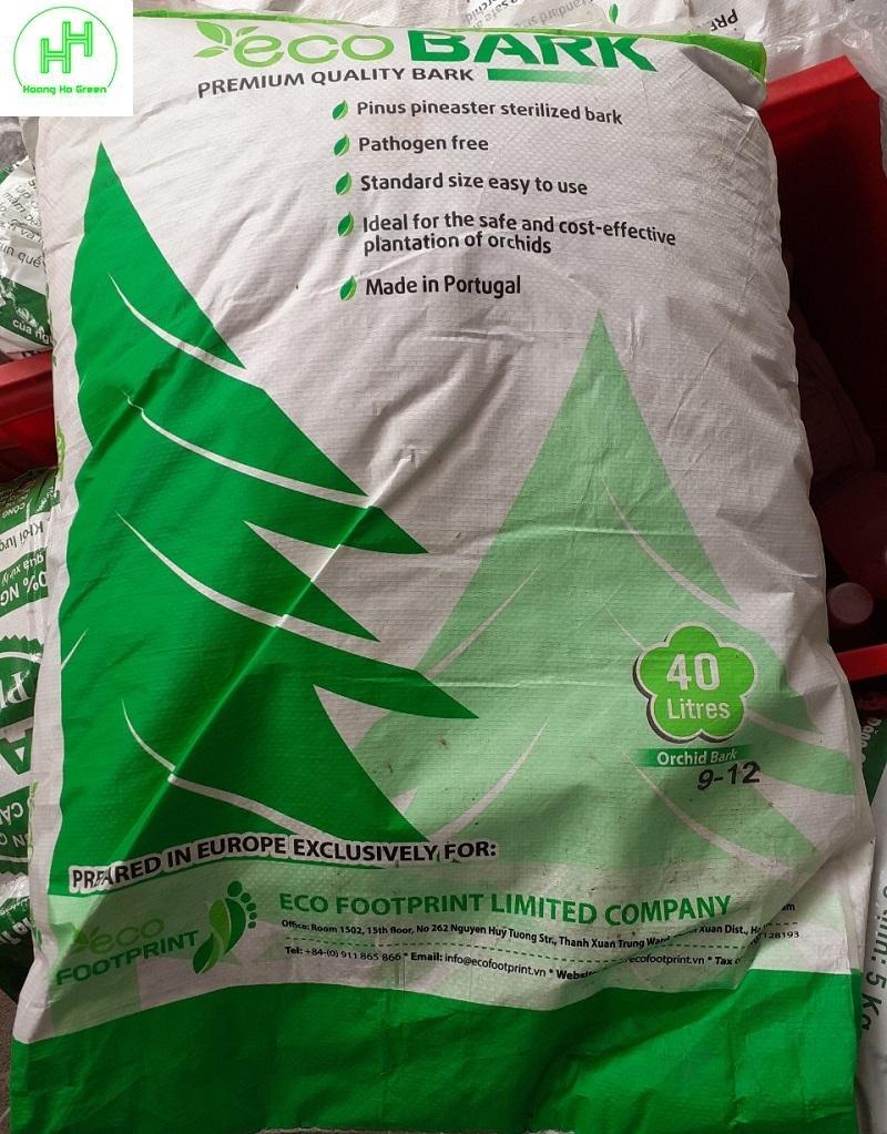 Vỏ thông cao cấp eco bark, cỡ 9-12mm, nhập khẩu bồ đào nha, bao 40 lít