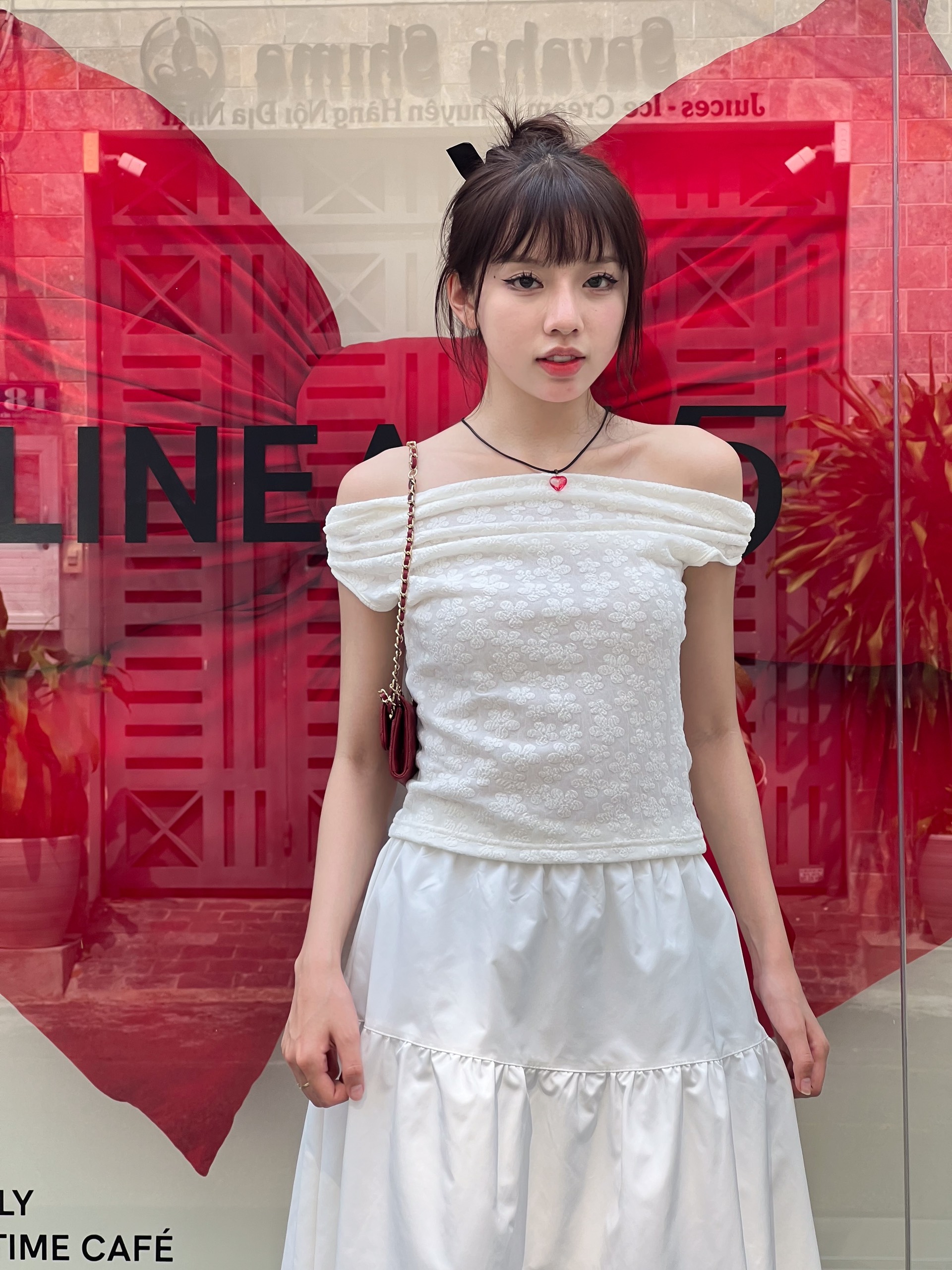 KIDO Áo thun xốp hoa trễ vai DAISY TOP