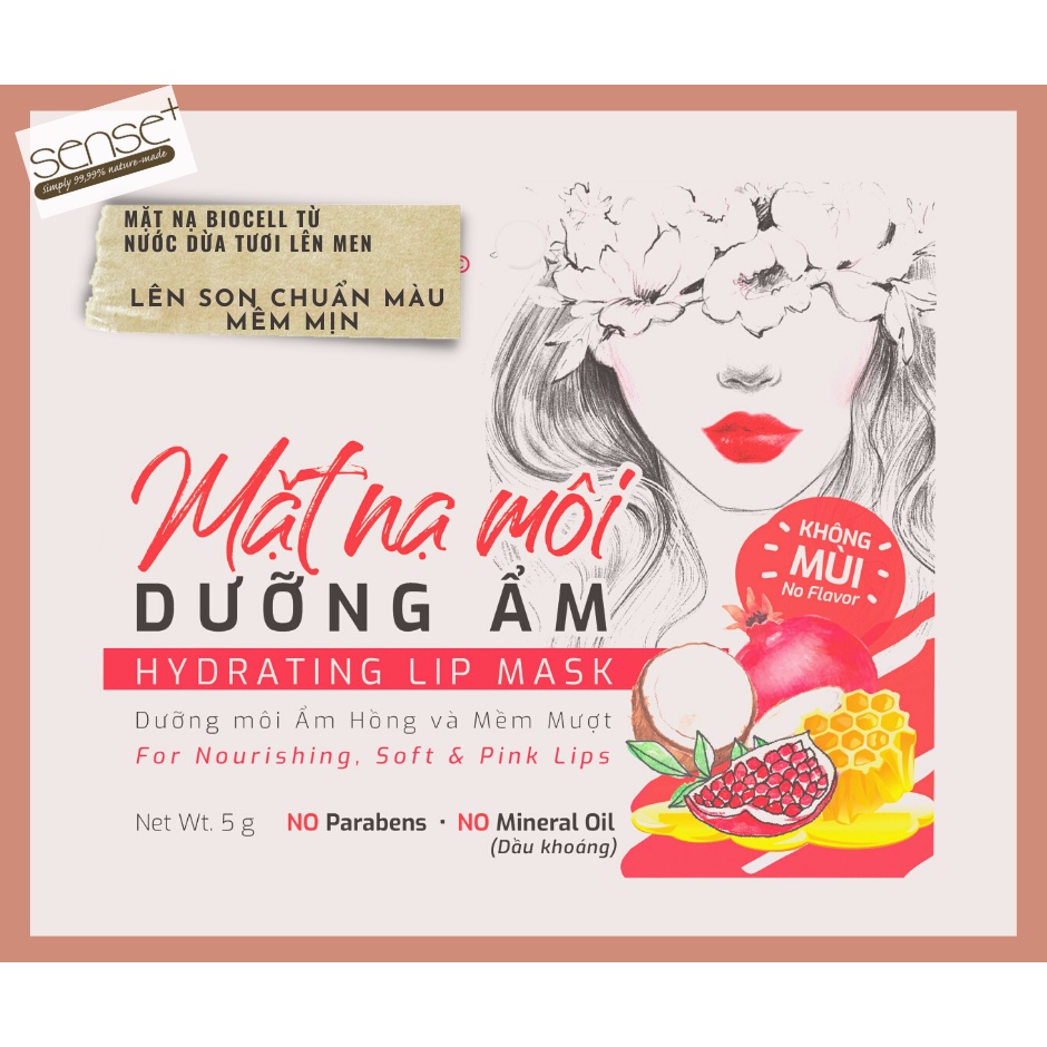 [HCM]Mặt nạ môi dưỡng ẩm Sense Plus Hydrating Lip Mask (5g/miếng)