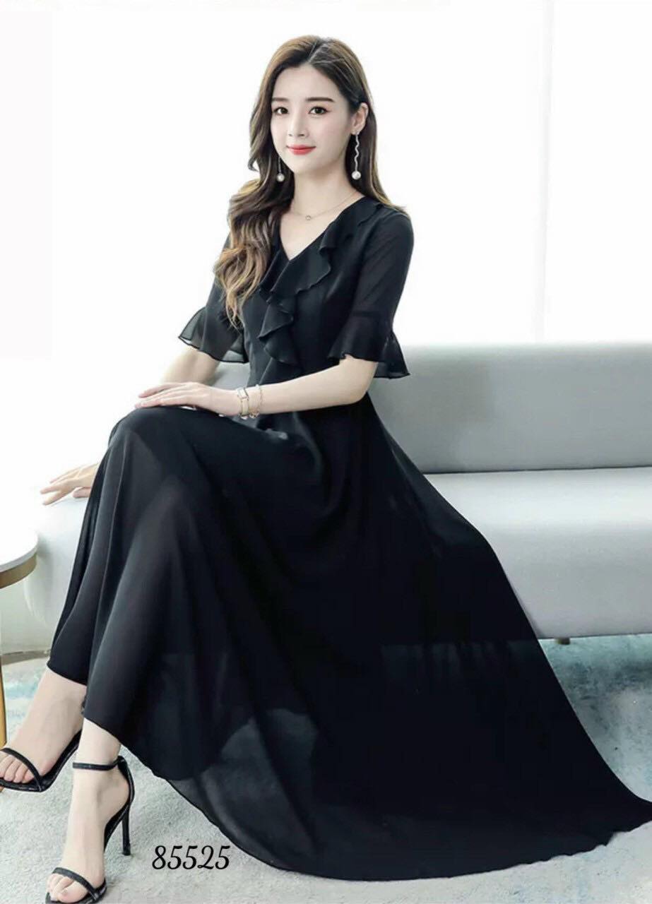 ĐẦM VOAN DỰ TIỆC CỔ TIM SIÊU DỄ THƯƠNG