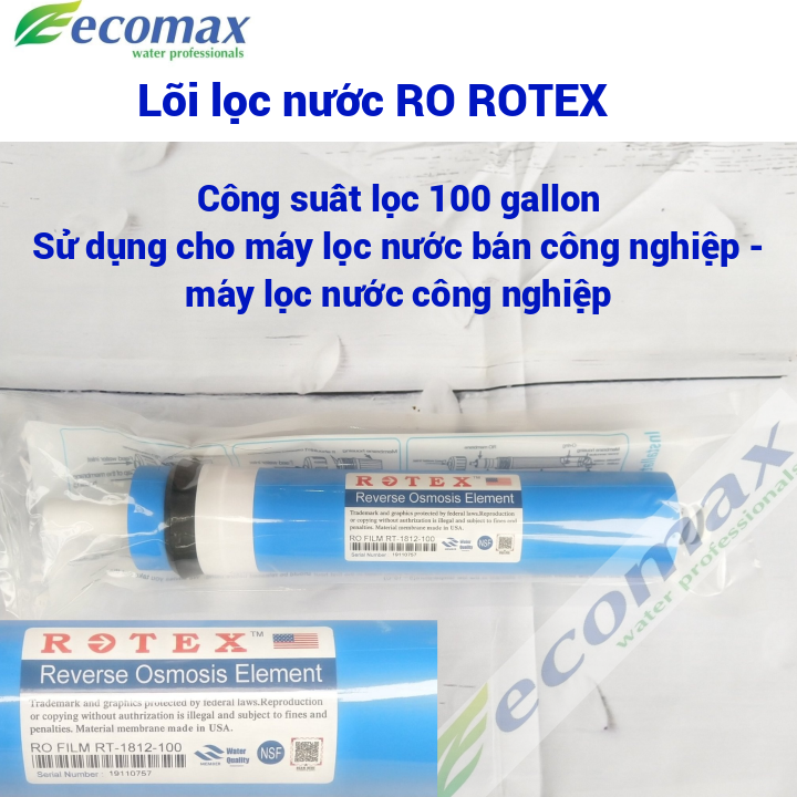 màng lọc nước rotex 100 gallon - màng lọc nước ro máy lọc nước bán công nghiệp - màng lọc nước máy lọc nước 50 lít