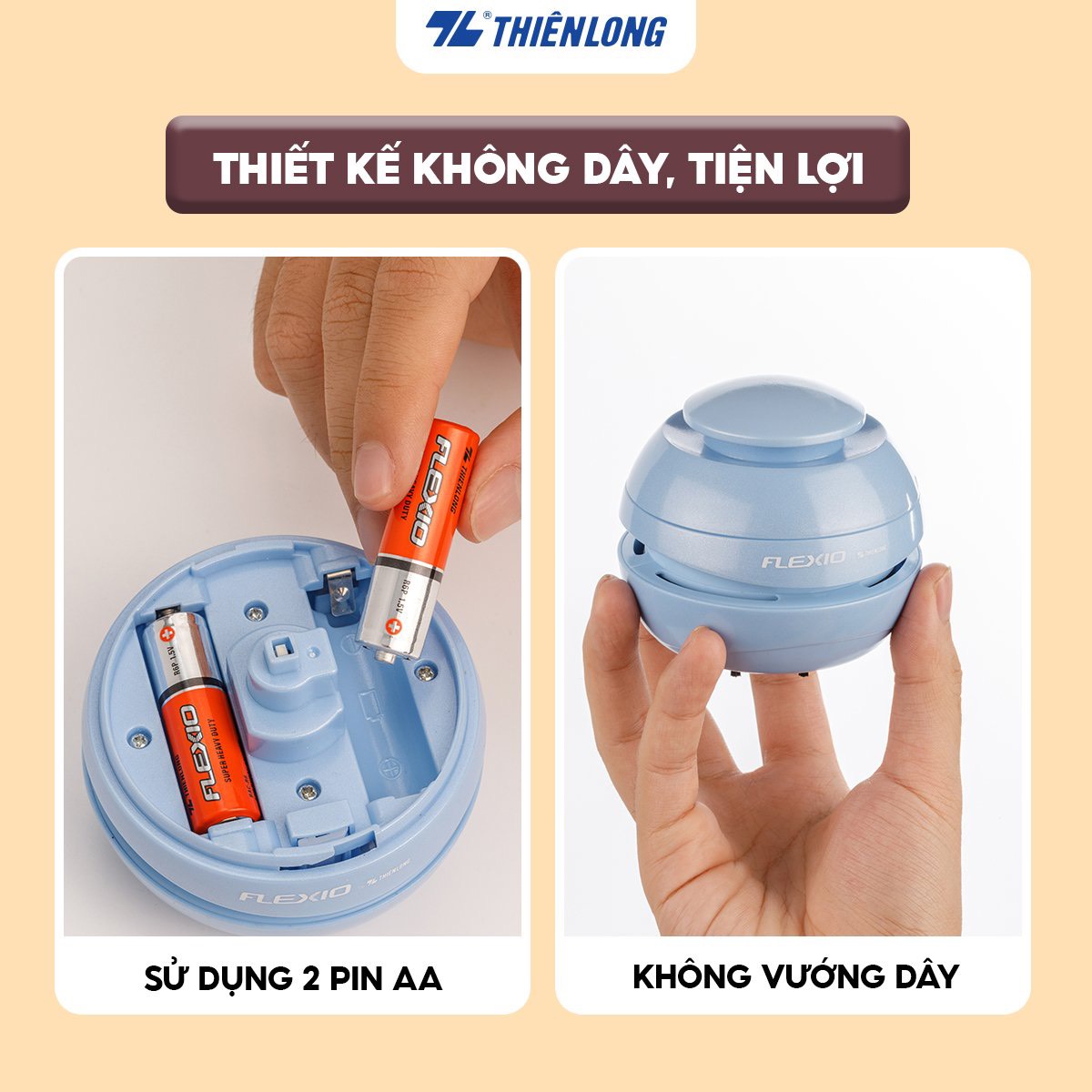( Tặng Thêm Pin Thiên Long ) Máy hút bụi mini Thiên Long Flexio MVE-001