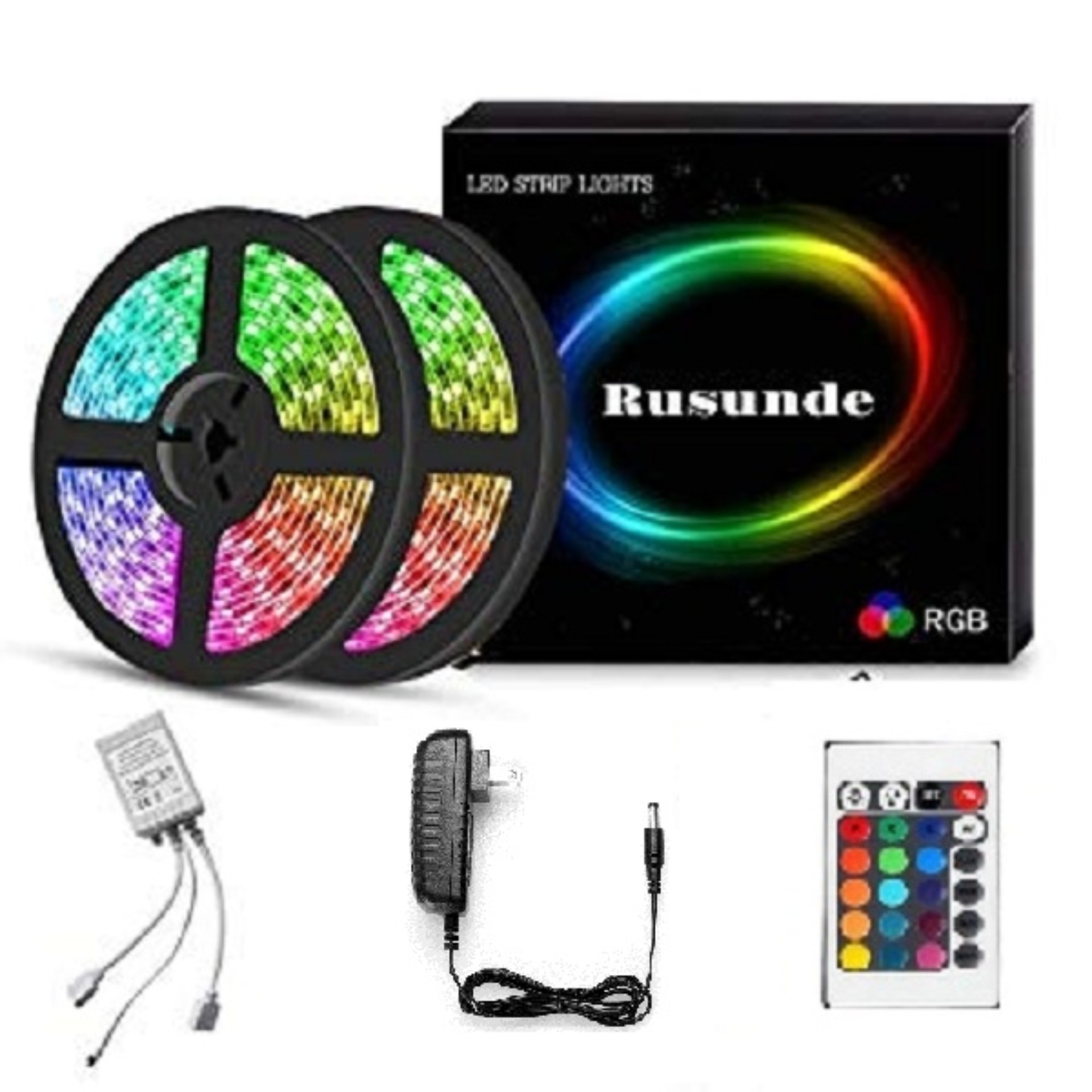 Bộ cuộn đèn led dây 5050 RGB cuộn 10m phủ keo silicon + Remote