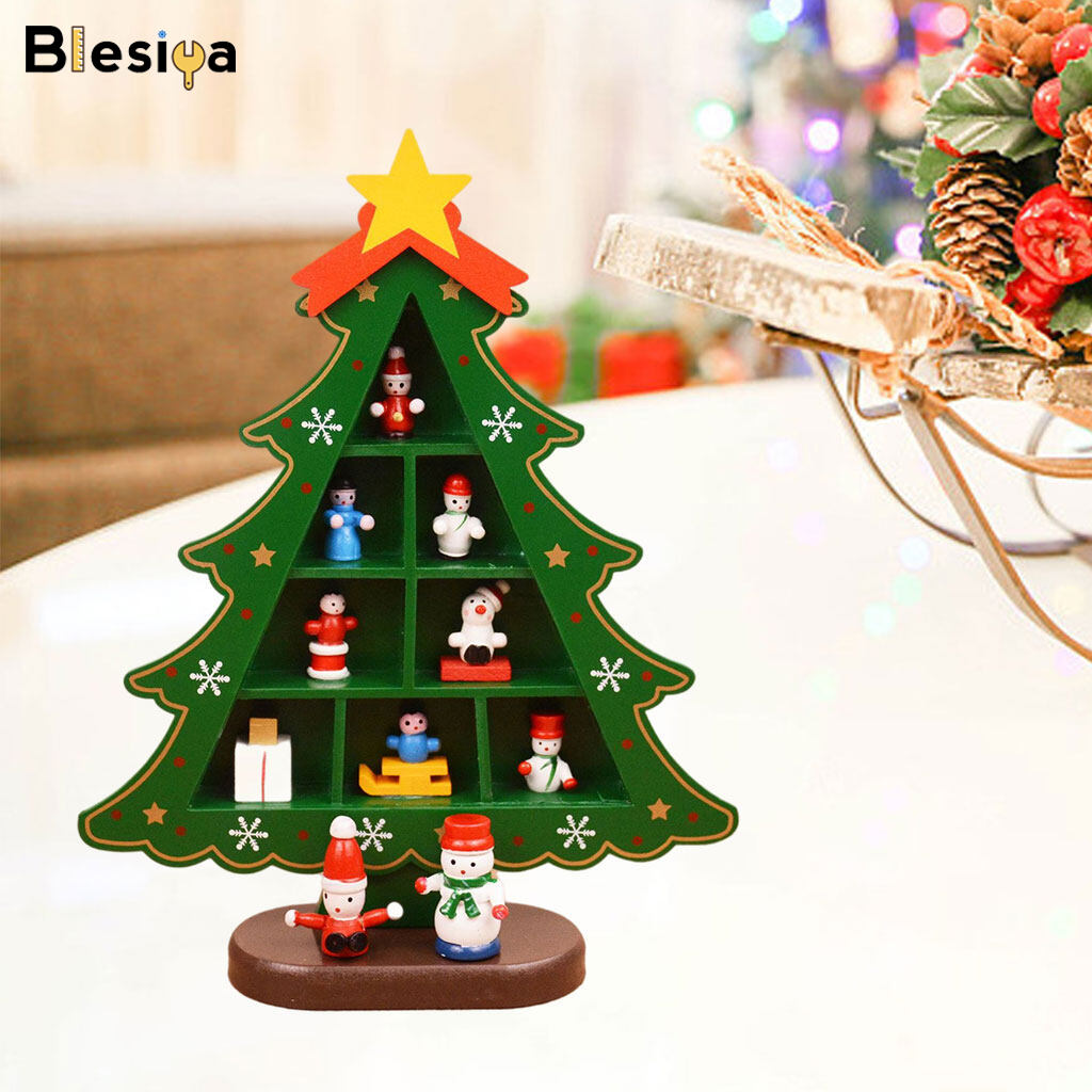 Blesiya Christmas Tree Decorations with Compartments 3D Wood for Fireplaces Kids