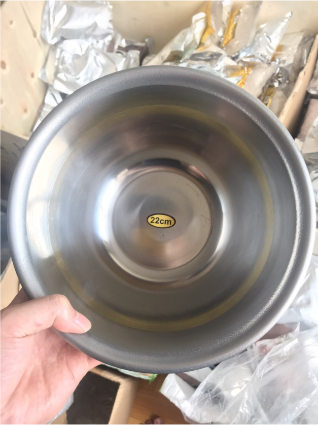 Bát inox rửa mặt 22cm cho spa
