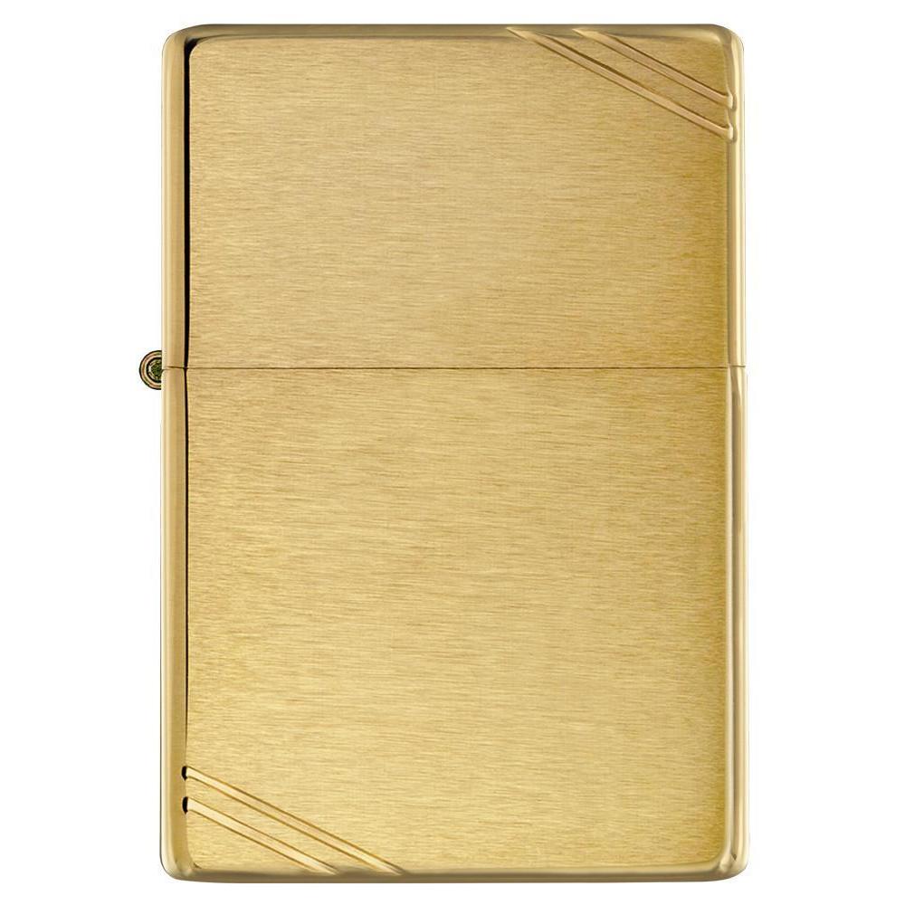 Bật lửa Zippo phổ thông màu vàng đồng thau xước cổ điển tái bản năm 1937