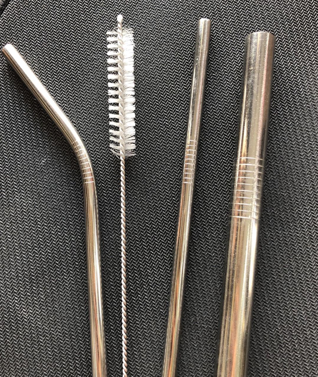 Combo 3 cây: ống hút inox 304 (dạng thẳng+cong+trà sữa)