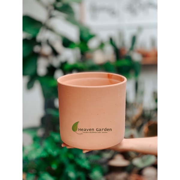 chậu đất nung trụ trơn 18x18cm vintage (chậu trồng cây)