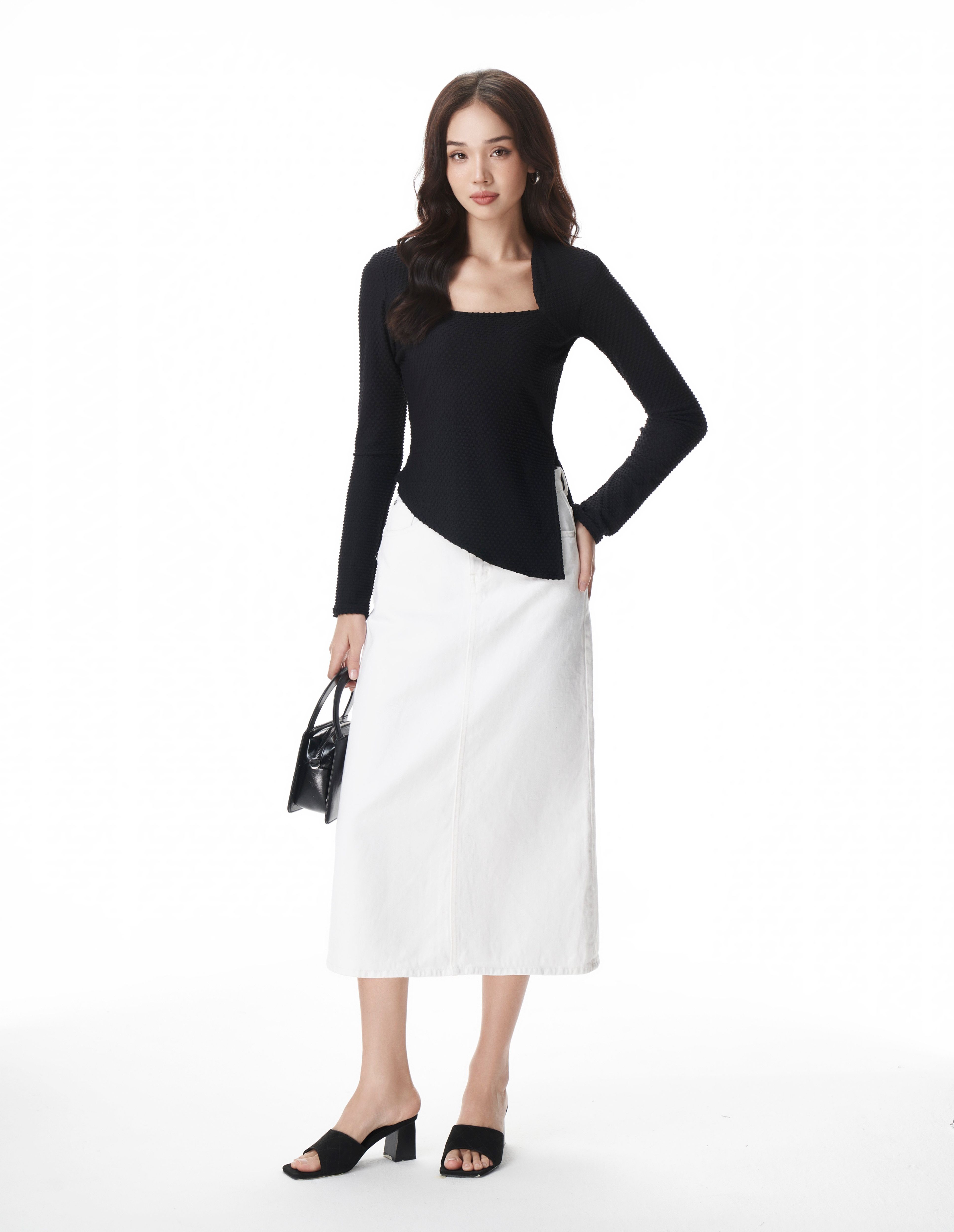 Voucher siêu sale 15% OLV - Chân váy Wynn Denim Skirt