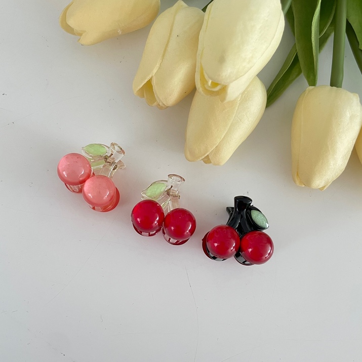 Kẹp tóc mini hình cherry ngọt ngào Modleaf Cute cherry pin Hàn Quốc