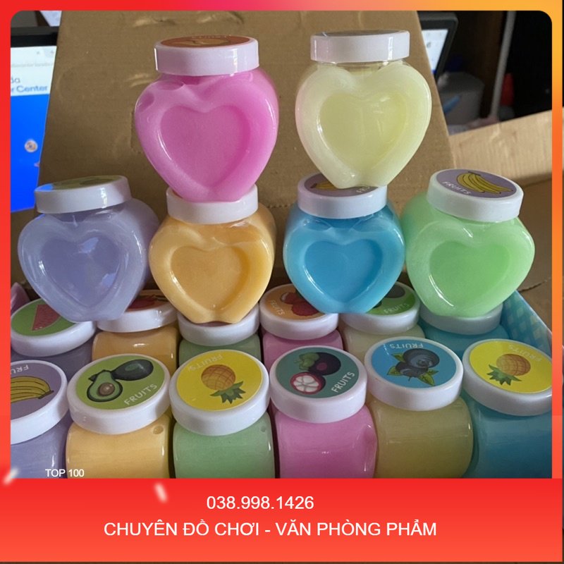 Đồ chơi slime - chất dẻo ma thuật lọ hình trái tim