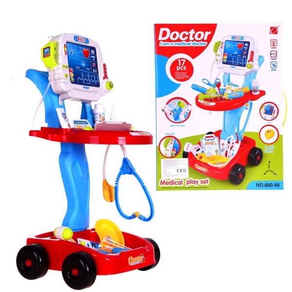 Đồ chơi bác sỹ xe đẩy cao cấp 660-46 - đồ chơi trẻ em, đồ chơi y tế