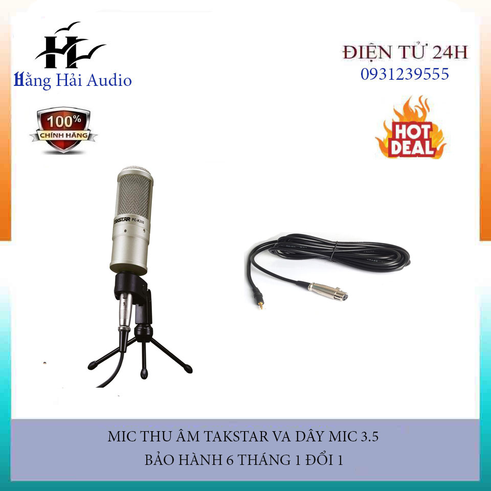 MIC THU ÂM TAKSTAR PC K200 + DÂY