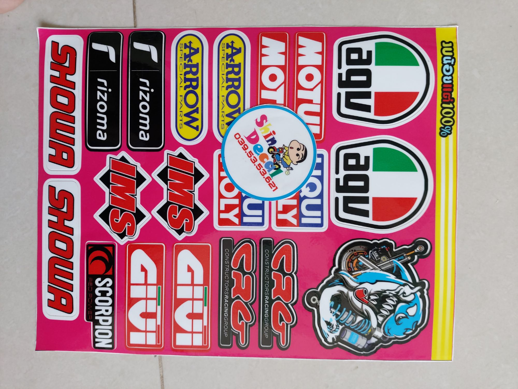 Combo 6 bộ logo sticker đủ loại dễ thương