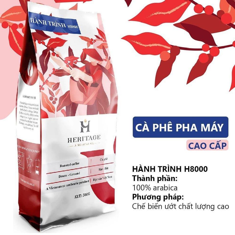 Cà phê hạt pha máy Heritage Hành trình H8000