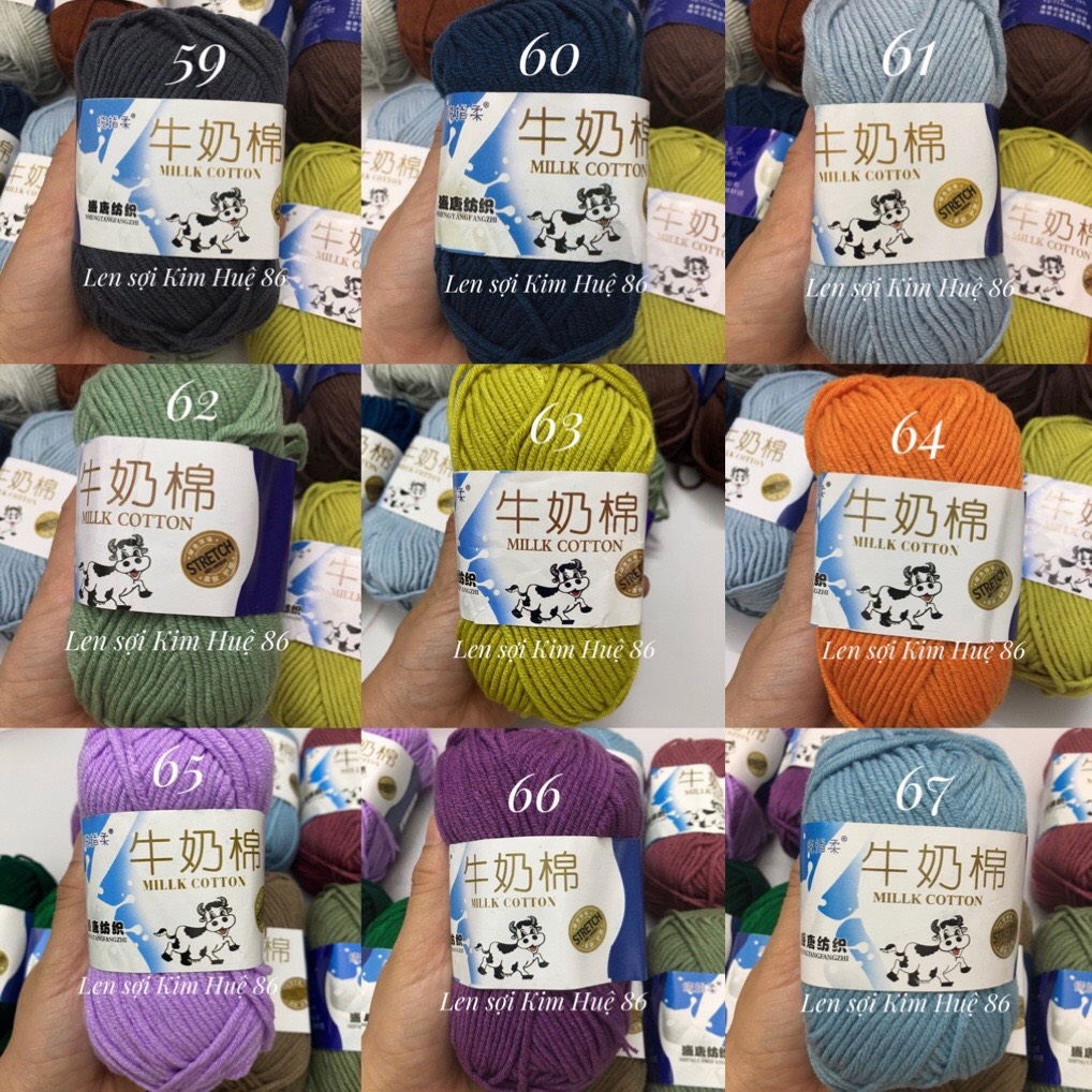 Len milk bò 50gr ( từ màu 51 đến màu 92)